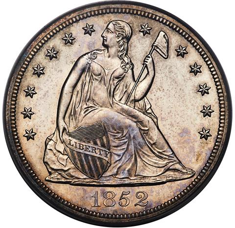 Picture of 1852 LIBERTY SEATED S$1, RESTRIKE PR63 