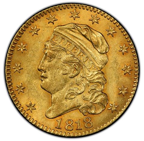 1818 CAPPED BUST $5