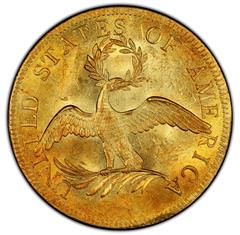 Picture of 1795 DRAPED BUST $10, 13 LEAVES, SMALL EAGLE MS64+ 
