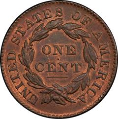 Picture of 1833 CORONET HEAD 1C MS66 Red Brown