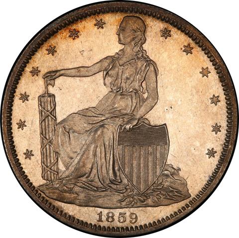 Picture of 1859 PAQUET 50C J-249 PR64 Cameo