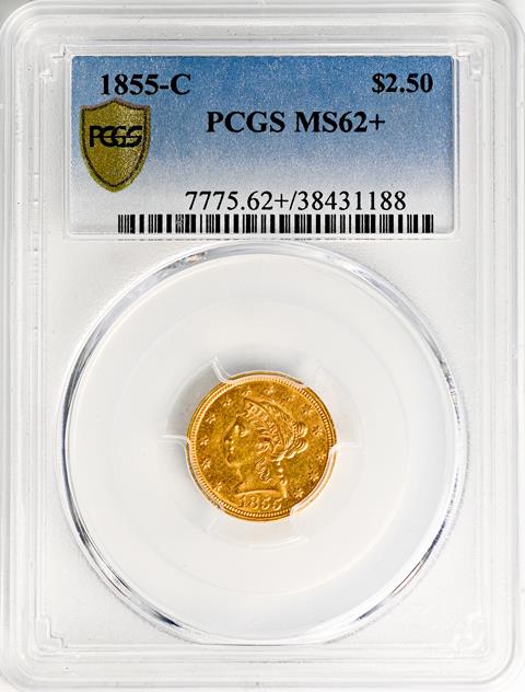 Picture of 1855-C LIBERTY HEAD $2.5 MS62+ 