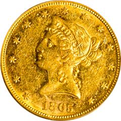 Picture of 1865 LIBERTY HEAD $10 AU58 