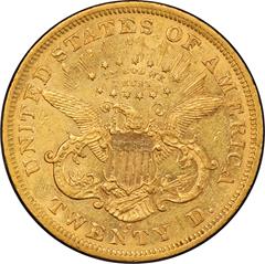 Picture of 1871-CC LIBERTY HEAD $20 AU53 