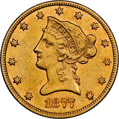 Picture of 1877 LIBERTY HEAD $10 AU58 