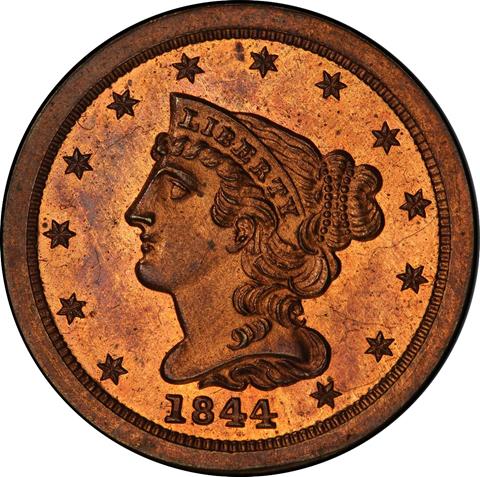 1844 BRAIDED HAIR 1/2C
