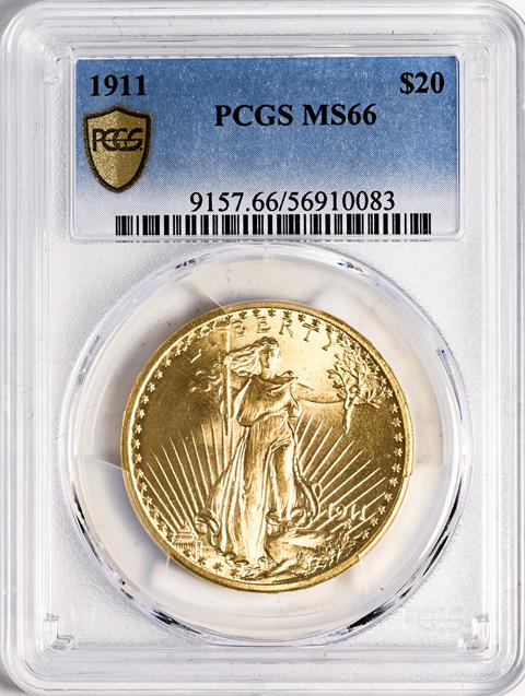 Picture of 1911 ST. GAUDENS $20 MS66 