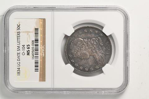 Picture of 1834 CAPPED BUST 50C, LARGE DATE, SMALL LETTERS MS65 