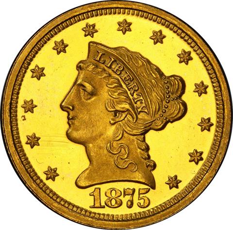 1875 LIBERTY HEAD $2.5