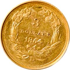 Picture of 1854-D INDIAN PRINCESS $3 58+ 