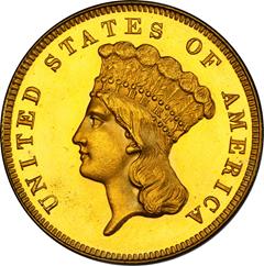 Picture of 1867 INDIAN PRINCESS $3 PR65+ Cameo