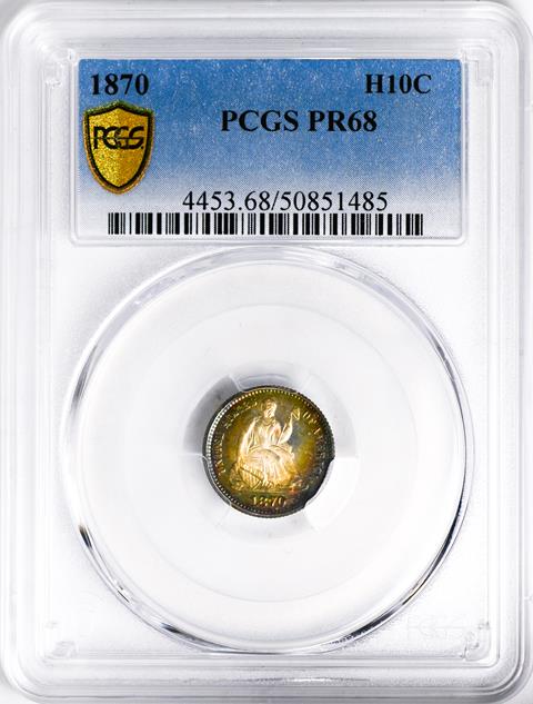 Picture of 1870 LIBERTY SEATED H10C PR68 