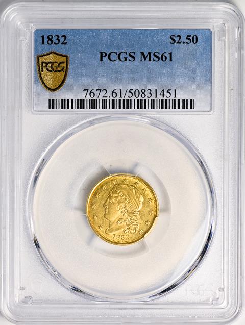 Picture of 1832 CAPPED BUST $2.5 MS61 