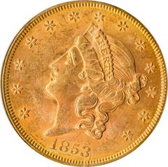 Picture of 1853 LIBERTY HEAD $20 MS62 
