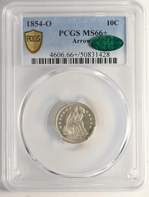 Picture of 1854-O LIBERTY SEATED 10C, ARROWS MS66+ 