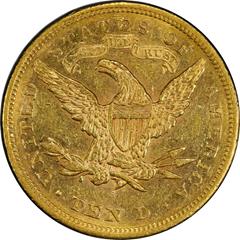 Picture of 1866-S LIBERTY $10, NO MOTTO AU55+ 