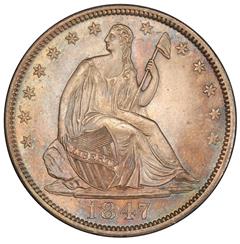 Picture of 1847-O LIBERTY SEATED 50C, NO MOTTO MS64+ 