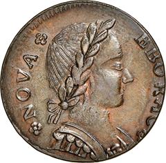 Picture of 1787 NOVA EBOR, SEATED RT COPPER MS64 Brown