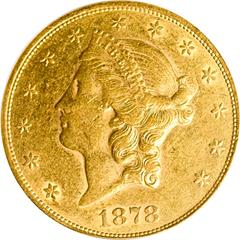 Picture of 1878-CC LIBERTY HEAD $20 AU53 