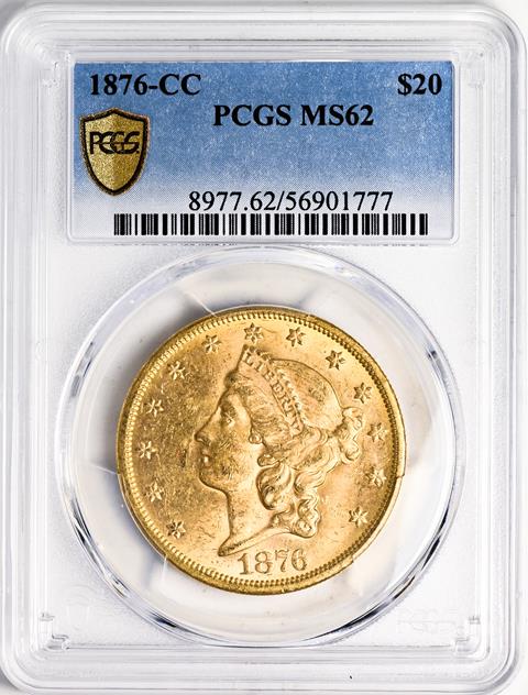 Picture of 1876-CC LIBERTY HEAD $20 MS62 