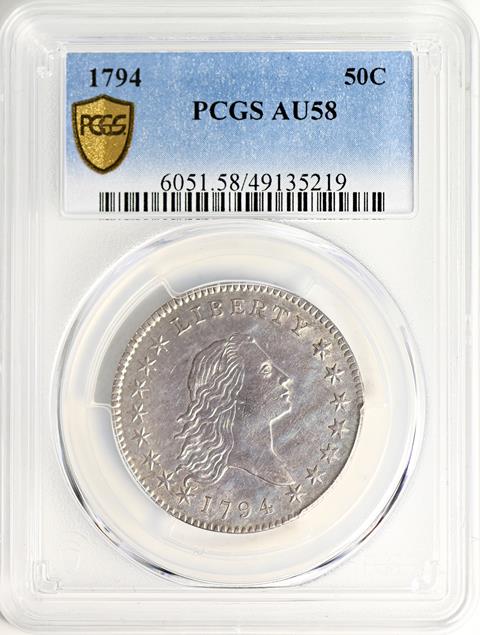 Picture of 1794 FLOWING HAIR 50C AU58 