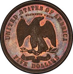 Picture of 1875 SAILOR HEAD $5 J-1439 PR66 Red Brown