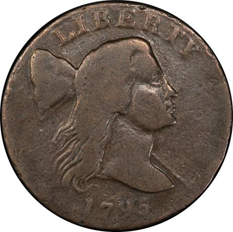 Picture of 1795 FLOWING HAIR LARGE 1C, JEFF, PLAIN EDGE VG10 Brown Picture of 1795 FLOWING HAIR LARGE 1C, JEFF, PLAIN EDGE VG10 Brown
