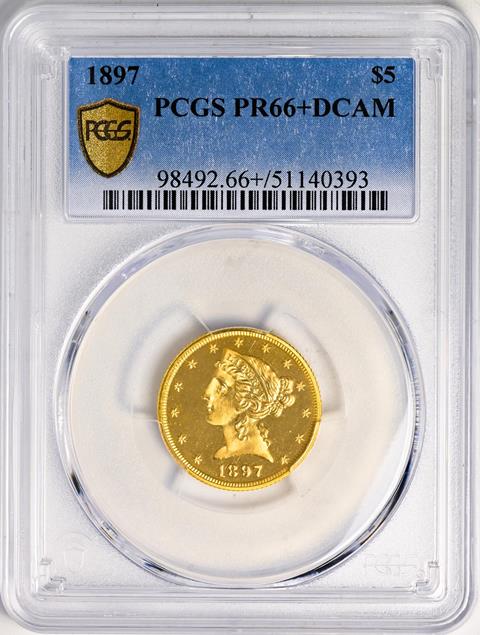 Picture of 1897 LIBERTY $5 PR66+ Deep Cameo