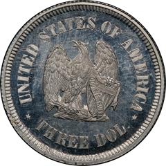Picture of 1872 AMAZONIAN $3 J-1237, ALUMINUM PR65 Cameo