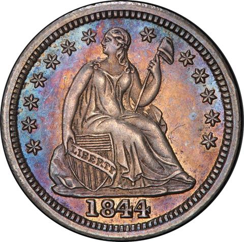1844 LIBERTY SEATED H10C