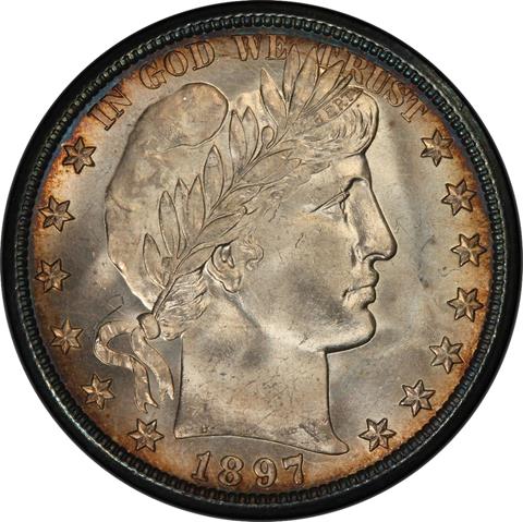 Picture of 1897-O BARBER 50C MS66+  Picture of 1897-O BARBER 50C MS66+