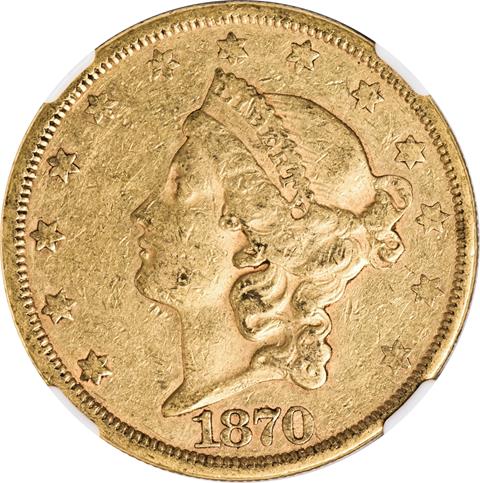 1870-CC LIBERTY HEAD $20