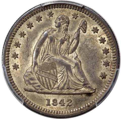 1842-O LIBERTY SEATED 25C