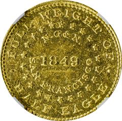 Picture of 1849 REEDED EDGE NORRIS GN $5 MS61 