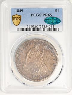 1849 LIBERTY SEATED S$1 PCGS PR65