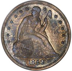Picture of 1849 LIBERTY SEATED S$1, NO MOTTO PR65 
