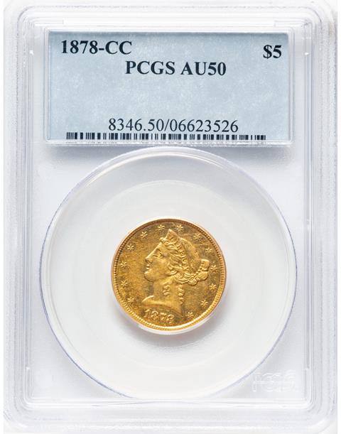 Picture of 1878-CC LIBERTY $5 AU50 