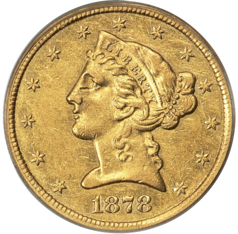 Picture of 1878-CC LIBERTY $5 AU50 