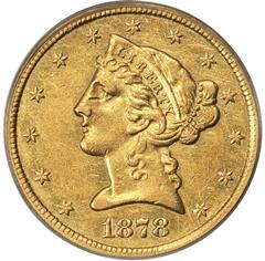 Picture of 1878-CC LIBERTY $5 AU50 