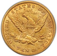 Picture of 1875-CC LIBERTY HEAD $10 AU50 