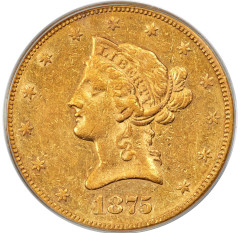 Picture of 1875-CC LIBERTY HEAD $10 AU50 