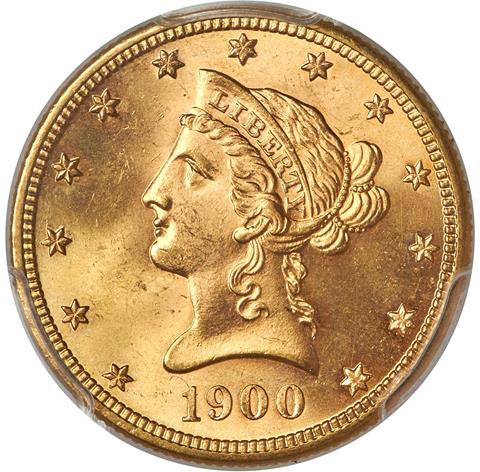Picture of 1900-S LIBERTY HEAD $10 MS65 