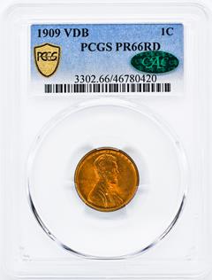 1909 VDB LINCOLN MATTE 1C PCGS PR66