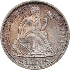 Picture of 1874-S LIBERTY SEATED 10C, ARROWS MS66+ 