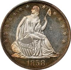 Picture of 1858 LIBERTY SEATED 50C PR65 Cameo