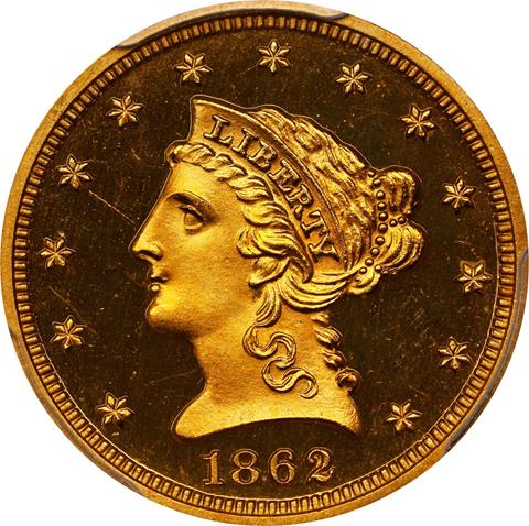 1862 LIBERTY HEAD $2.5