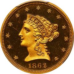 Picture of 1862 LIBERTY HEAD $2.5 PR65 Deep Cameo