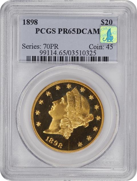 Picture of 1898 LIBERTY HEAD $20 PR65 Deep Cameo