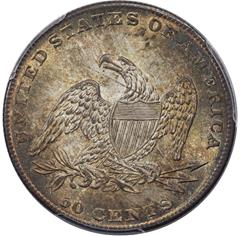 Picture of 1837 CAPPED BUST 50C, REEDED EDGE MS65+ 