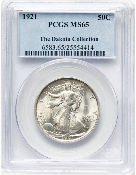 Picture of 1921 WALKING LIBERTY 50C MS65 